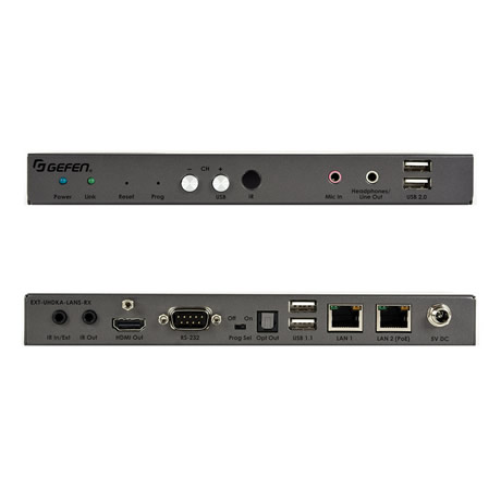 4K Ultra HD HDMI KVM over IP – Receiver Package – with Power Cord for UK territories